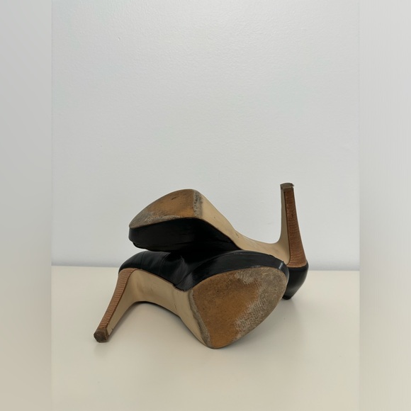 PREGUNTA  Luxury Women’s Black Peep Toe platform Pumps S: 8 Genuine Leather - Picture 9 of 11